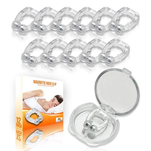 Mobi Lock Paquet de 12 Clips magnétiques Anti-ronflement - Clips nasaux en Silicone, Solution réutilisable Contre Le ronflement pour Les ronfleurs nasaux - Profitez d'une Nuit de Sommeil paisible