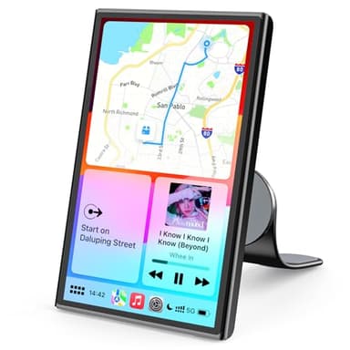 Autoradio sans Fil 7'' A-pple Carplay Voiture, Écran Tactile Portable, Navigation GPS, Contrôle Vocal Google/Siri, Android Auto, Radio Bluetooth, AUX/FM, Mirror Link, OTA