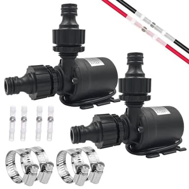 2 Pièces Pompe a Eau 12v, Mini Pompe à Eau Submersible Moteur Sans Balais 800l/h 5m, Pompes à Eau pour la Circulation de l'eau de la Piscine de Fontaine Solaire d'aquarium d'étang de Bassin