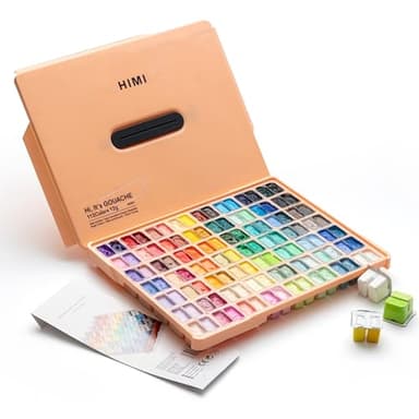 HIMI Kit de peinture gouache 112 couleurs, 12 ml, non toxique, pour toile et papier, fournitures artistiques pour professionnels, étudiants, enfants (pêche fuzz)