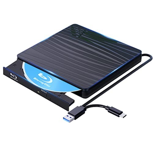 QDSYLQ Lecteur Externe Blu Ray 50G, USB 3.0 & Type-C Bluray Lecteur, Graveur Bluray Externe BD CD DVD RW ROM Blu-Ray Lecteur pour Ordinateur Portable Mac PC Windows 11/10/8/7/XP/Linux/MacOS HD 1080P
