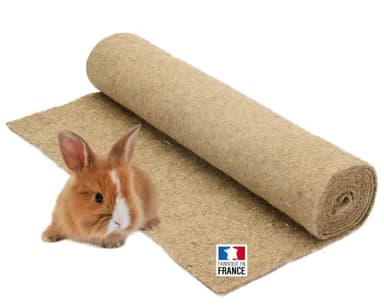 La cordeline Tapis Litière Chanvre pour rongeurs 50 cm x 2 m - pour Lapins, Cochon d'Inde.., Naturel