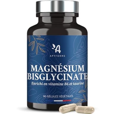 Apyforme - Bisglycinate de Magnésium + Vitamine B6 - Cure Detox, Anti Fatigue, Récupération Musculaire - 100% Français - 90 gél - Fabriqué en France