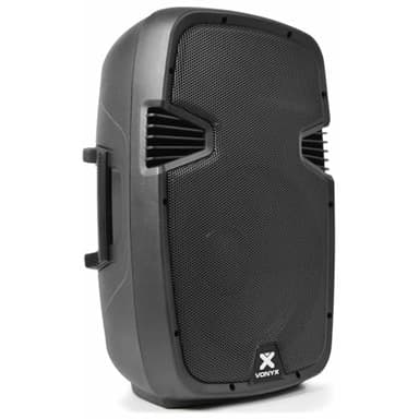 VONYX SPJ-1200A Enceinte Active 12" 600 Watts, Enceinte Amplifiée, Sonorisation Professionnelle, Boitier ABS Solide, Haut-Parleur Mobile, Woofer 12 Pouces, Entrée Ligne Micro