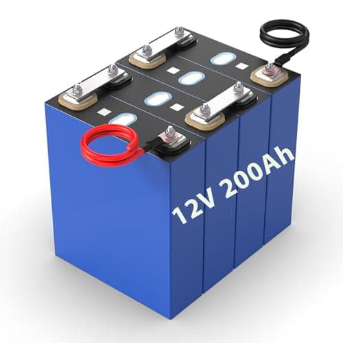 12V 200Ah LiFePO4 Batterie Lithium Zelle 12V 200Ah (4PCS 3.2V) - Lithium Batterie w/QR-Code- pour Camping Car Système Off-Grid Bateau Caravane Solaire (3.2V 202Ah(4 pièces))