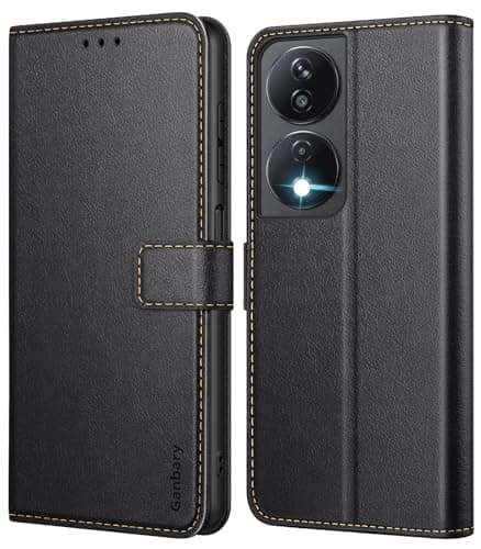 Ganbary Coque pour Honor X7b / Honor 90 Smart (Pas pour Honor 90 5G), [Housse en Cuir PU Premium] [Etui à Rabat] [Pochette de Portefeuille], Étui de Protection - Noir