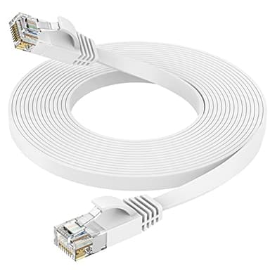 Ercielook Câble Ethernet 10m Cat6 - Rj45 Plat Lan 1000 Mbit/s Câble Internet pour Routeur Switch PC Portable Smart TV