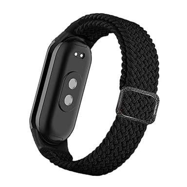 SeNool Bracelet Compatible pour Xiaomi Smart Band 8/Xiaomi Smart Band 9 Sport élastique en Nylon Tressé Réglable Compatible pour Xiaomi Mi Band 8/Xiaomi Mi Band 9 - Noir
