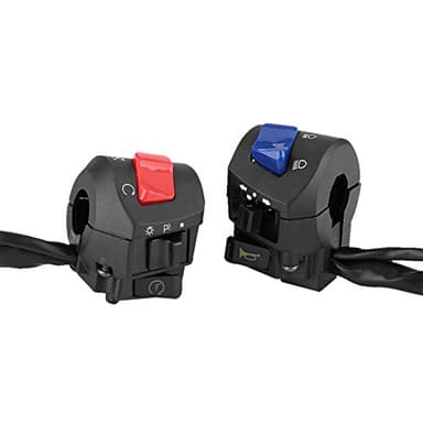 Interrupteur de Guidon de Moto, Keenso Interrupteur On/Off Commande de Guidon Gauche et Droite 7 / 8inch Phare Clignotant Commutateur de Klaxon Haut Faible Faisceau