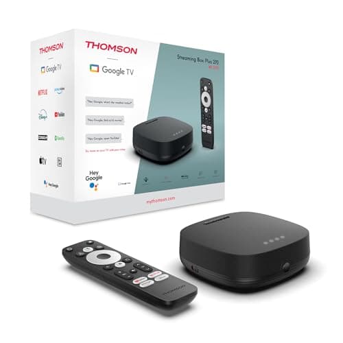 THOMSON Streaming Box 270 Plus - Haut-Parleur intégré pour Commande vocale - Google TV - Netflix, Disney - 4K UHD - Streaming Via Wi-FI - Google Cast - 32Go de mémoire