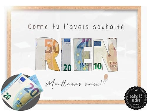 myDreamwork RIEN - Cadeau drôle - Idée de cadeau amusante - Avec Cadre Inclus – original et plaisant pour femmes et hommes | Parfait pour un anniversaire - Cadre en Bois DIN A5
