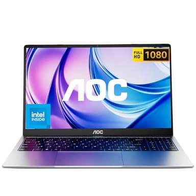 AOC Ordinateur Portable,Boîtier Métallique PC Portable,Mise à Niveau in-tel Quad-Core N97(6M Cache, Jusqu'à 3,60 GHz),15,60 Pouces FHD 16 Go de DDR4 512 Go de M,2 SSD,Wi-FI 5,BT 5,USB 3,2,Type C,HDMI