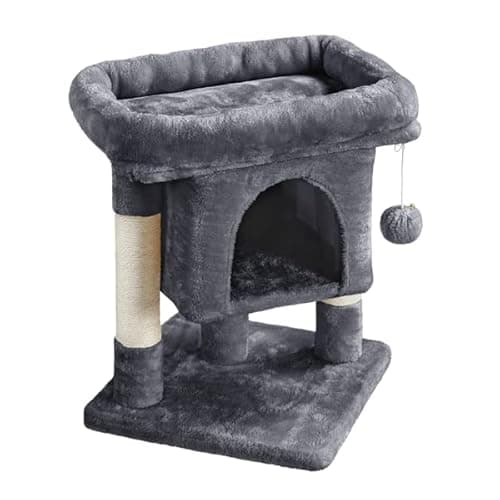 Abician Arbre à Chat Tour pour Chat Arbre Giffoir Stable et Design avec Plate-Forme Idéal pour Chat Gris Foncé