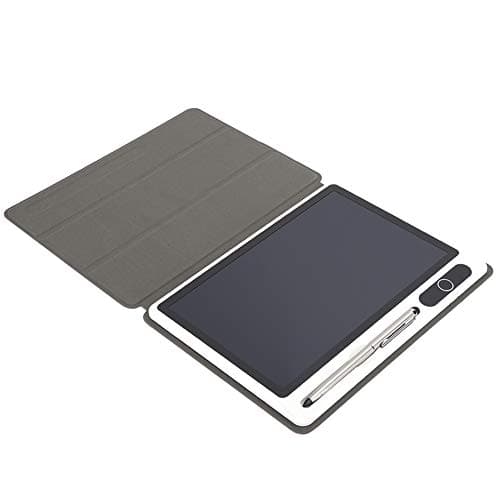Tablette Ecriture, 2 Bloc-Notes Électrique Bloc-Notes Électronique LCD Dessin Pad Fournitures Professionnelles Outil De Peinture À La Main 9 Pouces (Noir avec étui en Cuir)