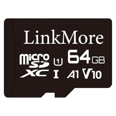 LinkMore Carte 64 Go Micro SD V11, Compatible A1, UHS-I, U1, V10, Classe 10, Vitesse de Lecture jusqu'à 95 Mo/s, Adaptateur SD Inclus
