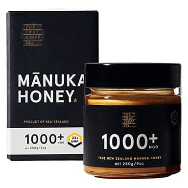 The True Honey Co. Miel Manuka MGO 1000+ (UMF 22+) 250g | Certifié MGO & UMF | Exclusif et de haute qualité | Fabriqué et emballé en Nouvelle-Zélande | En pot avec boîte signature | Par NZfyMe