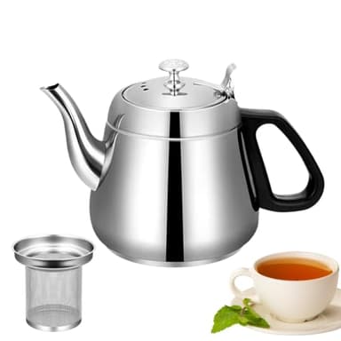 Theière Inox Avec Infuseur, 1.5L ThéIère En Acier Inoxydable Avec Filtre Amovible, Théière En Acier Inoxydable Avec Infuseur, Theillère Avec Infuseur Amovible Pour Thé