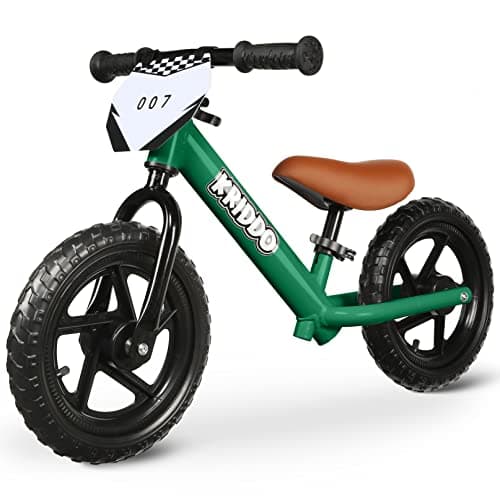KRIDDO Draisienne 2 Ans, Vélo Bébé sans Pédales 1.5-5 Ans, Vélo Enfant 12 Pouces avec Plaque Individuelle (3 Ensembles d'Autocollants Inclus), Cadeau pour Garçons et Filles 2 à 3 Ans, Vert