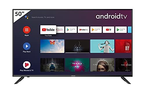 Linsar - TV 50 Pouces - Télévision 50 Pouces, UHD (3840x2160), Android/Google Smart TV, Chromecast, Triple Tuner DVB S2/T2/C/CI+, WiFi, Bluetooth, USB, HDMI, Cadre Mince, Netflix, Prime, Youtube