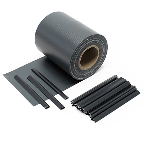 WilTec Brise-Vue en Rouleau – Anthracite – 35 m x 19 cm – en PVC 450 g/m² – avec 20 Clips – Protection visuelle Pare-Vue extérieur pour Clôture Jardin Terrasse