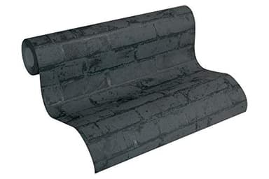 A.S. Création Papier peint intissé Best of Wood'n Stone 2ème édition, Métallique, noir., 10,05 m (Länge) x 0,53 m (Breite)