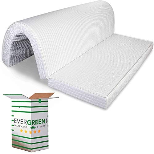 EVERGREENWEB Matelas pour canapé 140x190 cm lit pour Banquette B.Z. 10 cm de Hauteur, revêtement Blanc hypoallergénique, Matelas d'appoint Pliant en Mousse, Bed Sofa