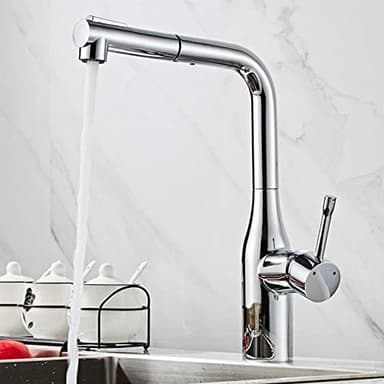 Kitchen Faucet Black with Pull Down Sprayer, for Kitchen Sink, 2 Modes Swivel Nozzle,-Black