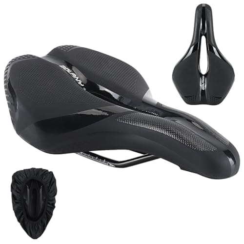 Selle de Velo Ultra Confortable, Selle VTT Confort Homme Siège de Vélo Gel Ergonomique avec Amortisseur à Double Ressort pour Bicyclette VTT Vélos Montagne
