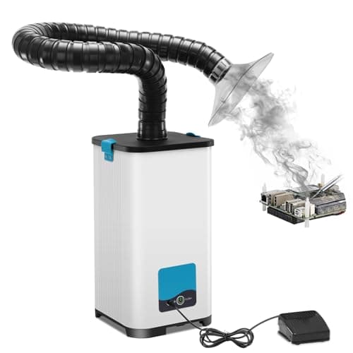 CAMXTOOL Extracteur de fumée de soudage, absorbeur de fumée à souder, 130W aspiration puissante 260 m³/h, réglage à 3 vitesses pour soudure de bureau, graveur, soudage