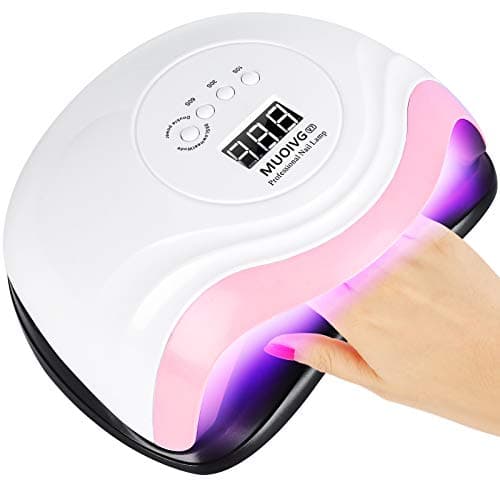 MUOIVG Lampe UV LED Ongles Gel Vernis,168W Portable Séchoir Professionnel Automatique,10s/30s/60s/99s,LCD Ecran, Capteur, Base Amovible, Machine Ongle Gel