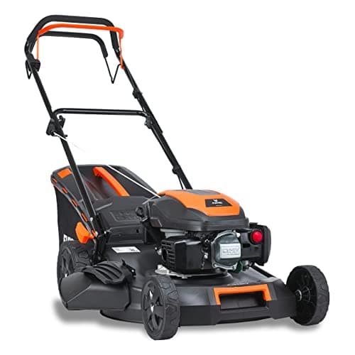 FUXTEC Tondeuse Thermique Autotractée FX-RM5170 4en1-170cm3 4 CV | 4 Temps | Largeur De Coupe 51cm & Hauteur De Coupe Réglable sur 7 Positions - Bac 60L, Fonction Mulching & Éjection Latérale