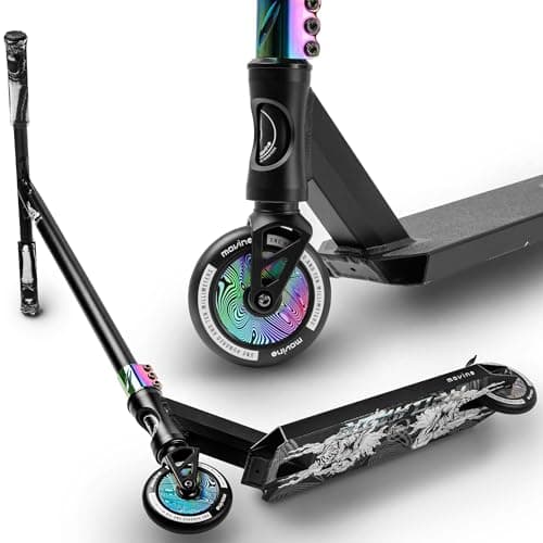 Movino Haze Trottinette Freestyle | Pro Stunt Scooter | Système de Compression IHC | T-Bar avec Dimensions 58,5 x 55 cm | Roues 110 mm Full Core | ABEC9 | Neochrome