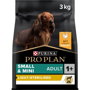PURINA PRO PLAN | Small & Mini Adult | Light Sterilised Riche en Poulet | Croquettes | petits chiens adultes | Sac de 3kg
