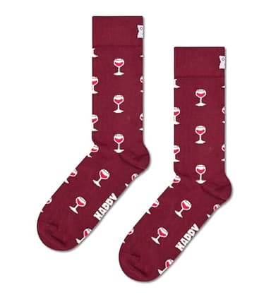 Happy Socks GLASS OF WINE SOCK Chaussettes rouges, multicolore, 41-46