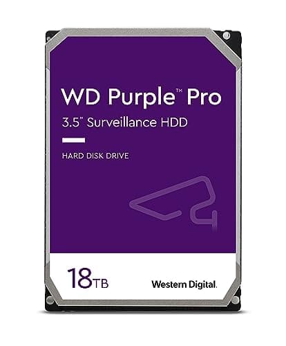 WD Purple Pro 18 To Disque dur Interne 3.5" dédié Vidéosurveillance AllFrame Technology, 550TB/yr, 512MB Cache, 7200 RPM, Garantie 5 ans