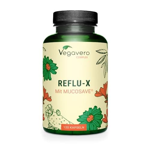 Reflux Gastrique Complex Vegavero® | 100% NATUREL | 120 Gélules | Avec Extraits de Plantes : Figue de Barbarie + Feuilles d’Olivier + Camomille + Mauve | Brûlures d'Estomac | Sans Additifs | VEGAN