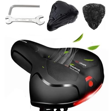 Qcdou Selle de Vélo, Selle Vélo Gel Ultra Confortable Ergonomique, Imperméable Respirante Absorbant Les Chocs Creux Siège de Vélo, pour Vélo VTT Vélo Route Vélo Ville Homme et Femme