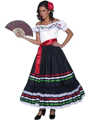 Smiffys Costume de sexy senorita authentique western, avec robe et écharpe