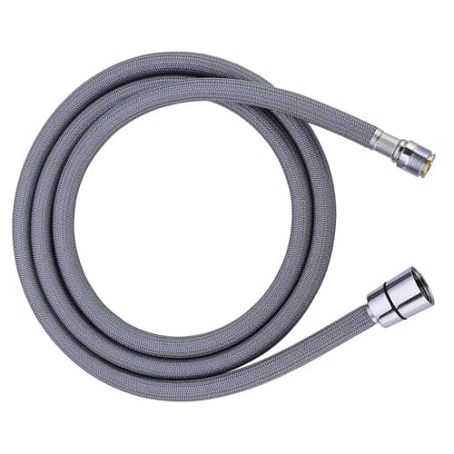 Shower Flexible Replacement Pipe 1.5m F1/2 Gray Nylon Kitchen Faucet Pull Out Hose Kitchen Bathroom Shower Hose Flexible Pull Down Water Hose Water Pipe