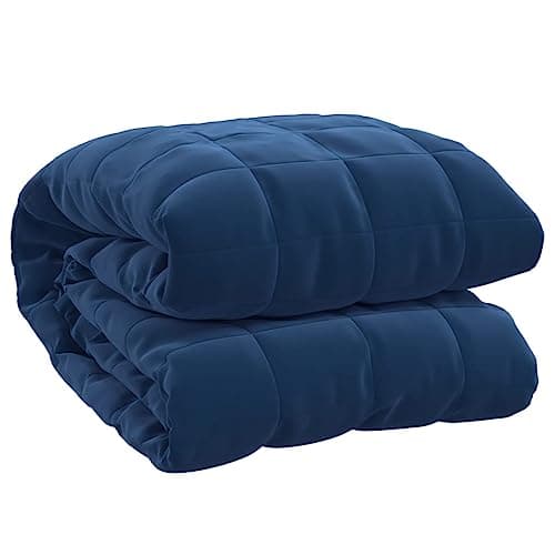 vidaXL Couverture lestée Bleu 220x240 cm 15 kg Tissu, Couverture, Couverture Couette, Couverture apaisante, literie, Couverture lestée pour l'anxiété