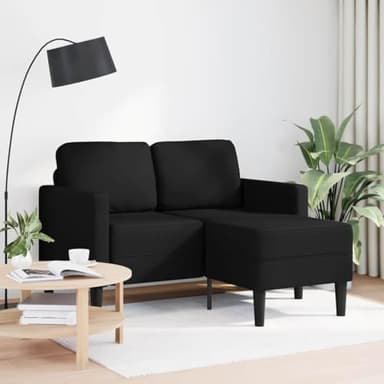 Générique Canapé 2 Places avec méridienne en L Noir 125 cm similicuir-4107083