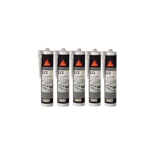SIKA Lot de 5 Colles Mastic Sikaflex 522 Caravan - Blanc - 300ml