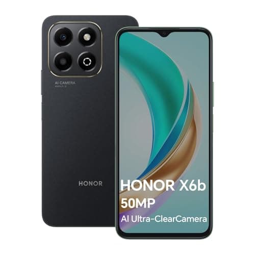 HONOR X6b Smartphone 4Go 128Go, 5200mAh Batterie, Appareil Photo 50MP, 6.56" 90Hz TFTLCD, Android 14, Double Sim, NFC,Noir