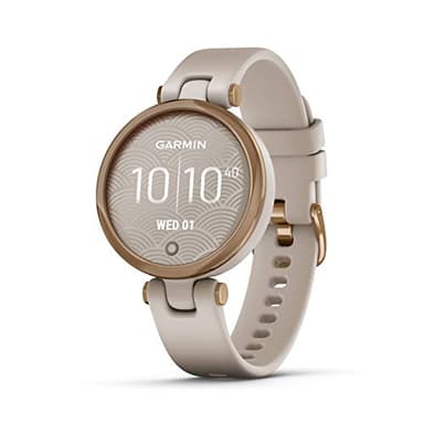 Garmin Lily, édition sport – Montre connectée pour femmes avec suivi forme et santé, autonomie longue durée – Rose Gold avec bracelet beige - Cadran 34 mm (Reconditionné)