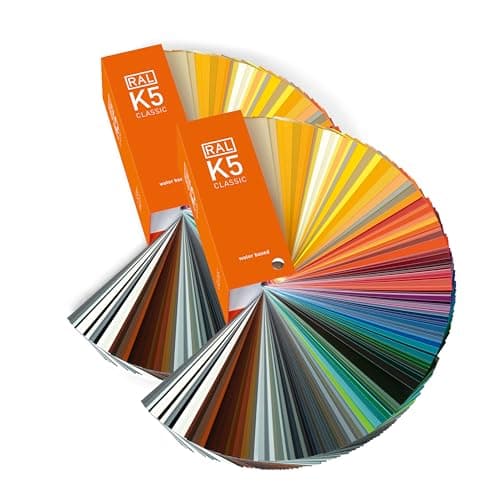 RAL K5, jeu de 2 nuanciers de couleur, 1 brillant, 1 satiné, échantillons couleur pleine page