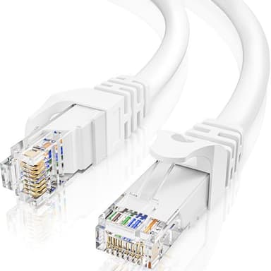ikbc Cat 6 Cable Ethernet 5m, Cable RJ45 5m Haute Vitesse Câble Réseau Intérieur, 23AWG 1000Mbps Câble Ethernet 5 Mètres UTP Imperméable Cable LAN pour Laptop Routeur PS4/5 Switch Modem (5 Clips)