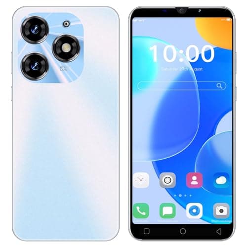McMgc Offre du Jour Smartphone， 5.0 Pouces IPS Écran 16GB ROM 128GB Extensible, Android 9.0 Dual SIM Dual Camera Téléphone 3G Pas Cher (Spark 10Pro-White)