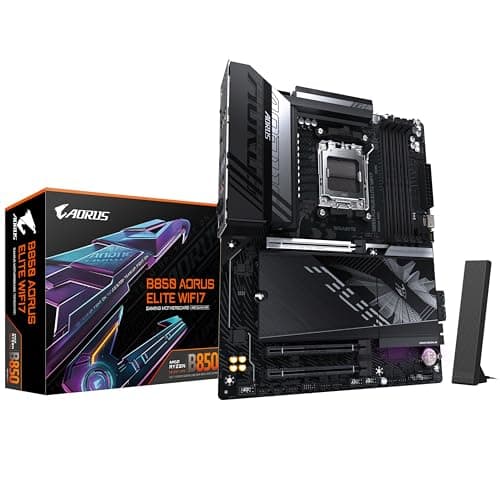 GIGABYTE B850 AORUS Elite WIFI7 Carte Mère - AMD Ryzen 9000 Series CPUs, VRM numérique 14+2+2 Phases, jusqu'à 8200MHz DDR5 (OC), 1xPCIe 5.0 + 2xPCIe 4.0 M.2, LAN 2,5, WiFi 7, USB 3.2 Gen 2x2