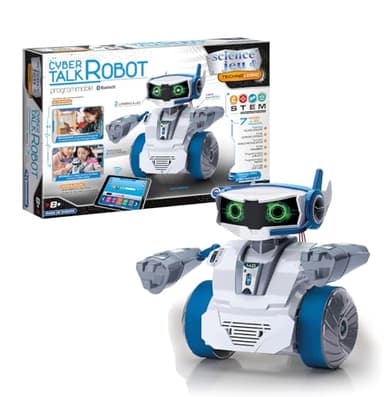 Clementoni - 52415 - Science et Jeu Robotics - Cyber Talk Robot - Robot pour Enfants - Jeu éducatif et Scientifique, STEM - fabriqué en Italie, 8 Ans et Plus