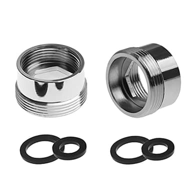 Lot de 2 adaptateurs de robinet en métal massif, filetage femelle 18 mm vers filetage mâle 22 mm en laiton pour purificateur d'eau de salle de bain cuisine